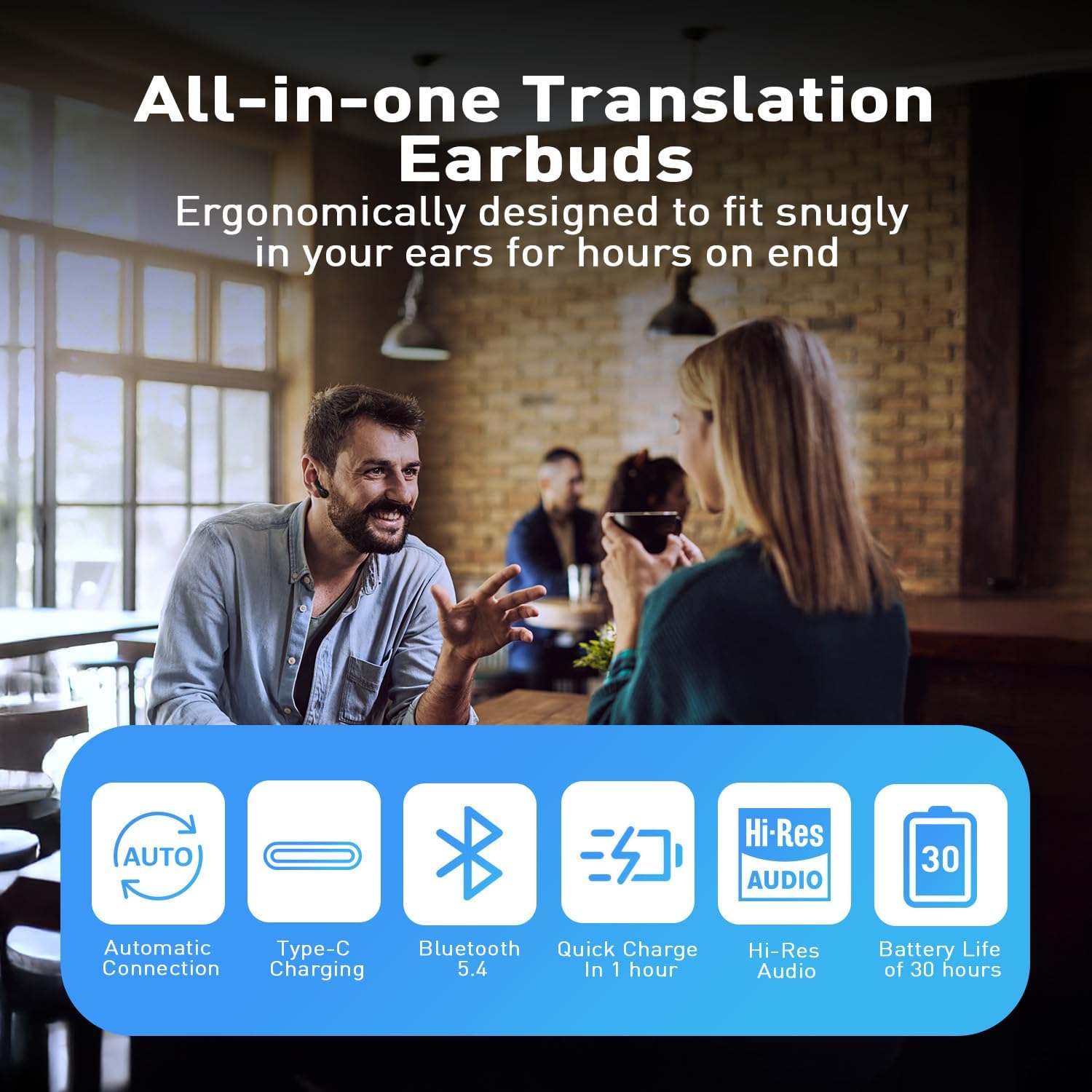 71cC+UOvqQL. AC SL1500 AI Language Translation Earbuds - Translation Earbuds Real Time, 144 Languages Online Translation, Two-Way Translator with APP for iOS for Android, Simultaneous Translation Bluetooth 5.4 Edu Expertise Hub AI