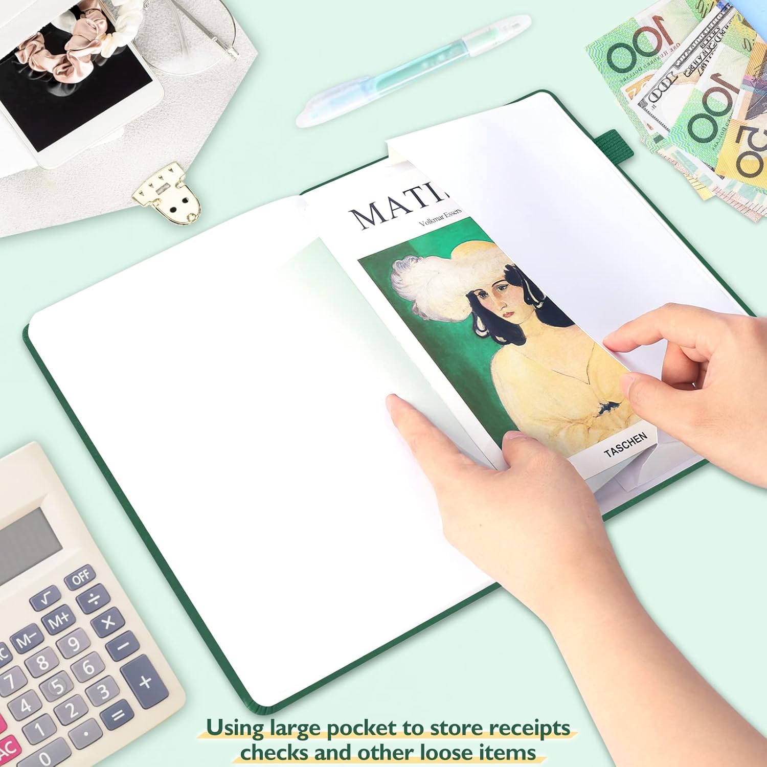 71dNPYpScQL. AC SL1500 JUBTIC Hardcover Accounting Ledger Book (7x10″) - Bank Accounting Log for Small Business Bookkeeping & Personal Use - Account Tracker Notebook Track Accounts, Deposit, Expenses & Balance (Dark Green) Edu Expertise Hub Accounting