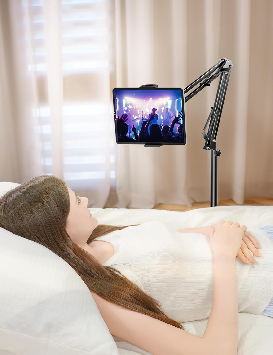71gYRRqPqaL. AC SL1500 Tablet Floor Stand with 4.5LB Heavy Metal Base,Overhead Bed Phone Stand Angle Height Adjustable Holder, Universal Phone Mount for iPad iPhone Pro Air Mini, Samsung Tab, Kindle, E-Readers... Edu Expertise Hub Tablets & E-Readers