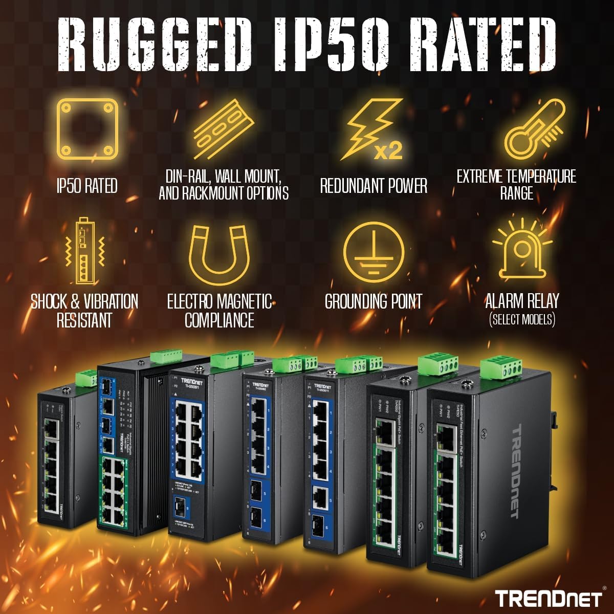 71t2hPt3qbL. AC SL1200 TRENDnet 5-Port Industrial Fast Ethernet DIN-Rail Switch, TIE50, 5 x Fast Ethernet Ports, IP50 Rated, Extreme Temperature Operating Range, 1Gbps Switching Capacity, Lifetime Protection Edu Expertise Hub Industries