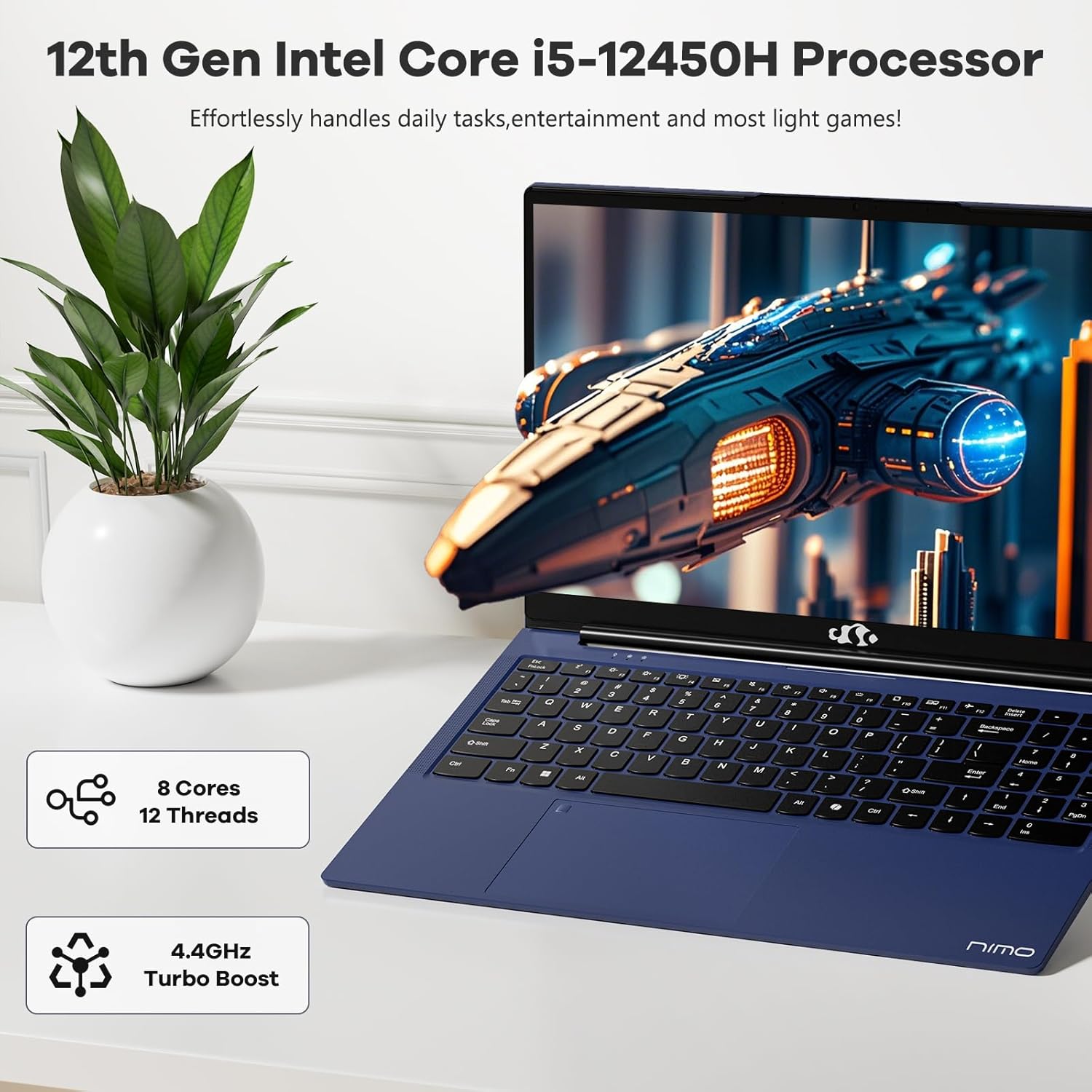 NIMO 15.6" FHD-IPS-Business-Laptop, 8 Cores Intel i5-12450H 16GB RAM 1TB SSD (Beat i7-11800H, Up to 4.4GHz) Backlit Keyboard Computer, 100W Type C Fingerprint WiFi 6 Numpad Win 11 Edu Expertise Hub Web Development & Design laptops desktops