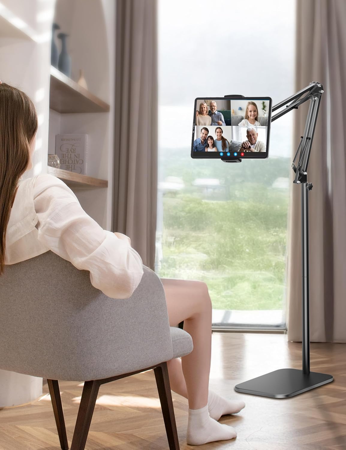 81Soi2dzbfL. AC SL1500 Tablet Floor Stand with 4.5LB Heavy Metal Base,Overhead Bed Phone Stand Angle Height Adjustable Holder, Universal Phone Mount for iPad iPhone Pro Air Mini, Samsung Tab, Kindle, E-Readers... Edu Expertise Hub Tablets & E-Readers