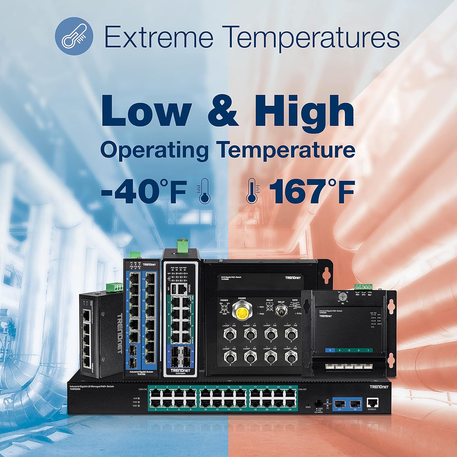 91EXJuBEaUL. AC SL1500 TRENDnet 5-Port Industrial Fast Ethernet DIN-Rail Switch, TIE50, 5 x Fast Ethernet Ports, IP50 Rated, Extreme Temperature Operating Range, 1Gbps Switching Capacity, Lifetime Protection Edu Expertise Hub Industries