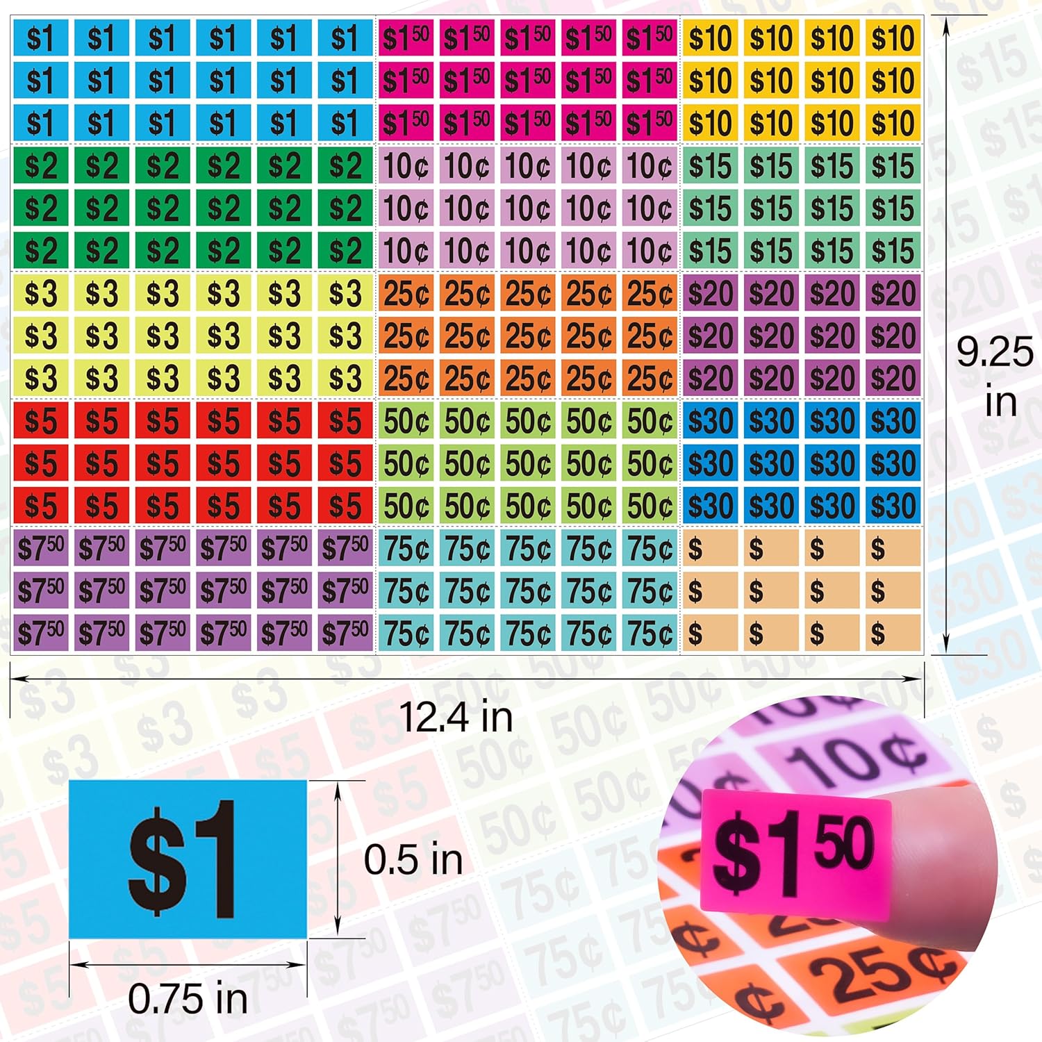 91yP9eBp 0L. AC SL1500 4050 PCS Garage Sale Stickers,1/2" X 3/4" Yard Sales Price Stickers,Rectangle Preprinted Price Labels for Flea Markets,Retail Use Edu Expertise Hub Marketing & Sales