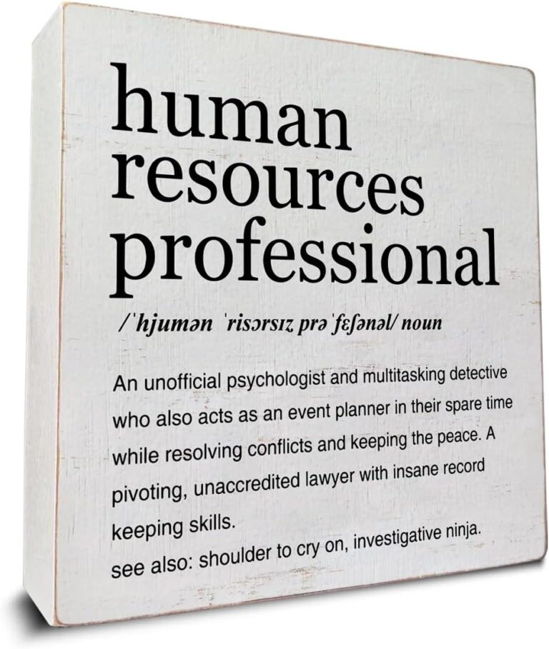 1751633294 61l 8PDUfNL. AC SL1200 HR Gifts Human Resources Professional Definition Art Wooden Box Sign Rustic Human Resources Desk Decorative Wooden Sign Home Office Decor for Table Shelf 5 x 5 Inches Edu Expertise Hub Human Resources