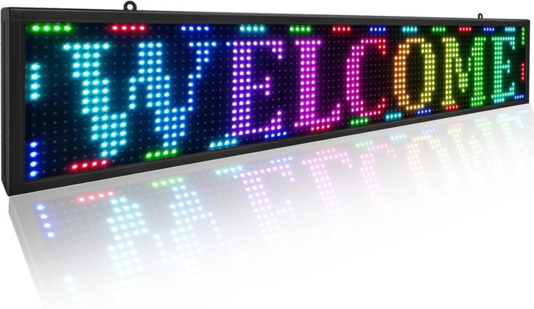 1752319265 71yZtp7XXHL. AC SL1500 YS Outdoor P10 Programmable Led Sign（40"×8"）, LED Scrolling Message Board sign, RGB Full Color Advertising Display with SMD Technology for Business, APP + WiFi Control HD LED display sign Edu Expertise Hub Business Technology