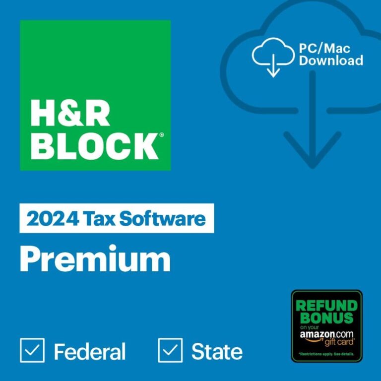 1752499363 51tob7UDgCL. AC SL1080 H&R Block Tax Software Premium 2024 Win/Mac with Refund Bonus Offer (Amazon Exclusive) [PC/Mac Online Code] Edu Expertise Hub Software