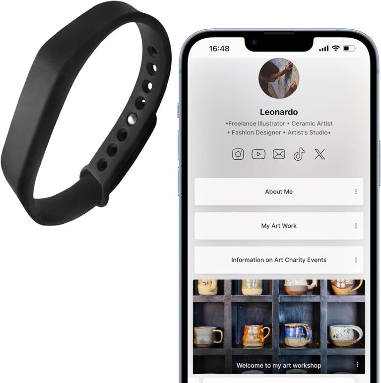 1753040872 71XnonYW0QL. AC SL1500 Digital Business Card Wristband - Social Media Sharing & Instant Contact - Tap to Share NFC - for iOS & Android - 1pcs Edu Expertise Hub Social Media for Business