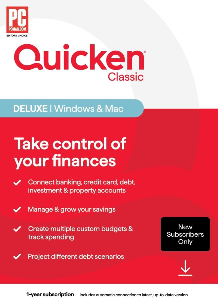 1753725838 61ypcFpjCuL. AC SL1221 Quicken Classic Deluxe for New Subscribers| 1 Year [PC/Mac Online Code] Edu Expertise Hub Software