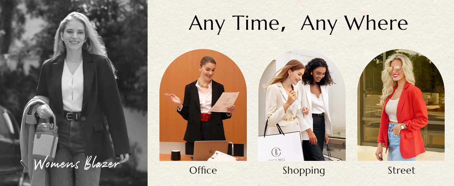 2024 womens casual work blazers open front suit jackets