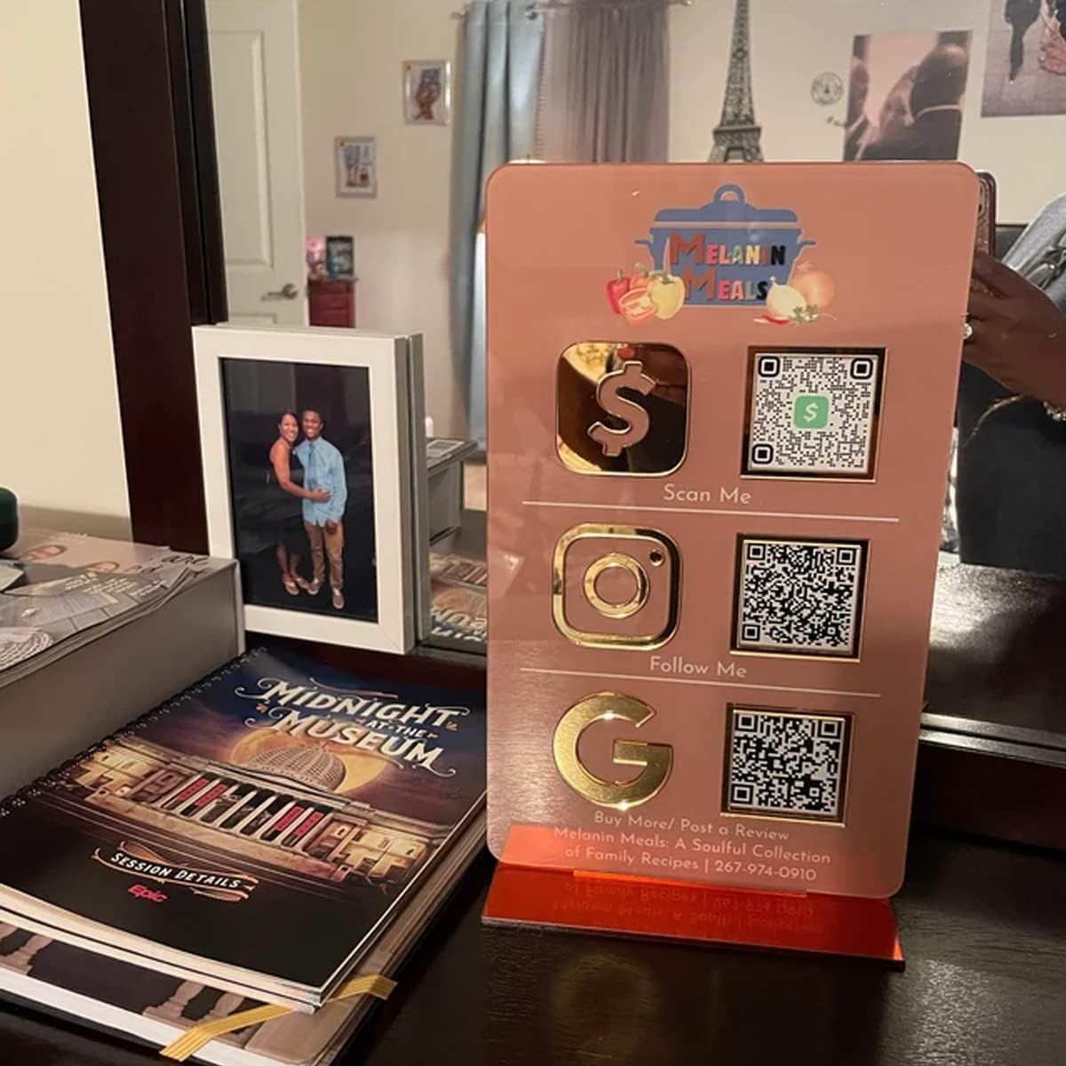 618pSgOC56L. AC SL1200 Custom Multi 3D Business QR Code Sign Scan to Pay with Stand Venmo Instagram Facebook Personalized Social Media Signs Acrylic Beauty Store Salon Hairdressers Beautician Plaque for Restaurant (Multicolor) Edu Expertise Hub Social Media for Business