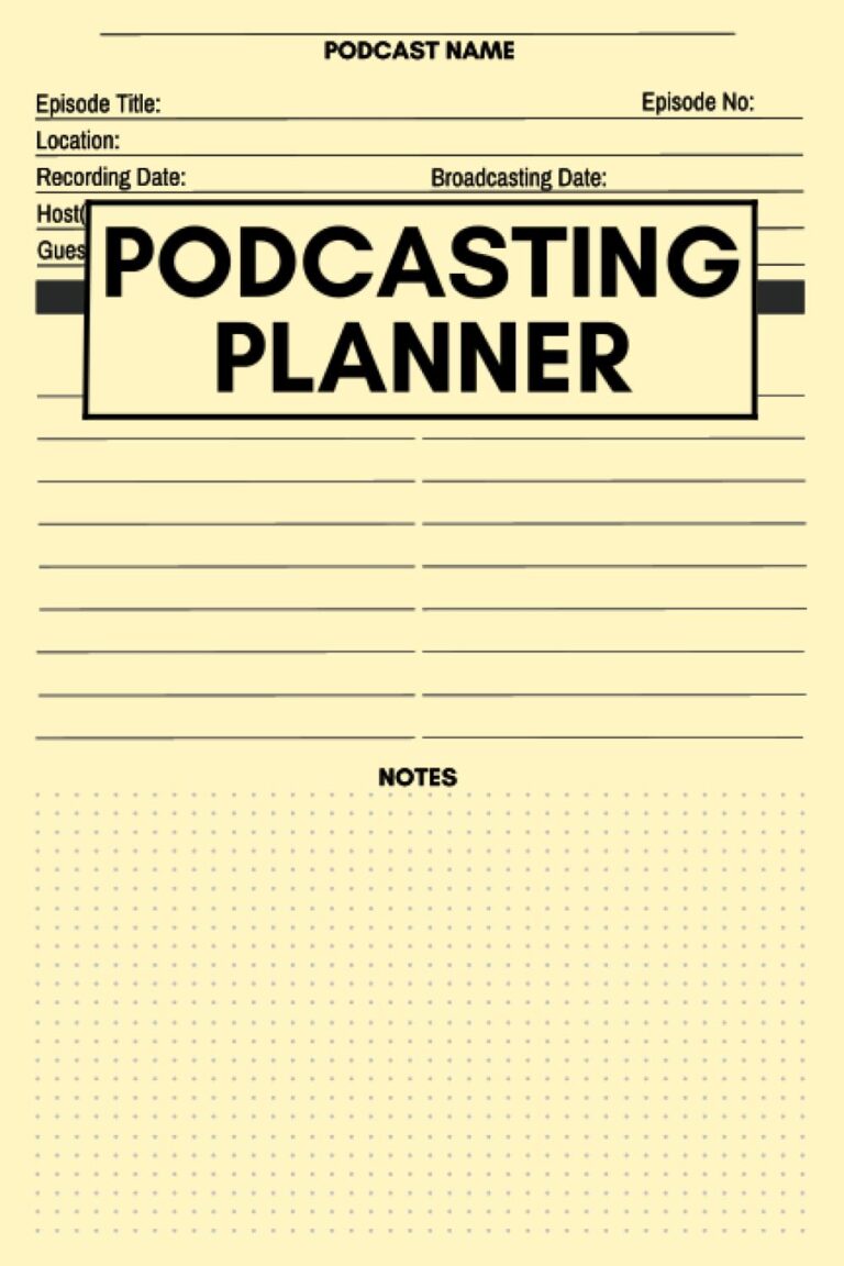 61HQSIMz7L. SL1500 Podcasting Planner: Cute Log Book for Podcasters and Podcast Hosts to Plan, Record and Keep Track Their Podcasting Ideas Edu Expertise Hub Podcasts & Webcasts