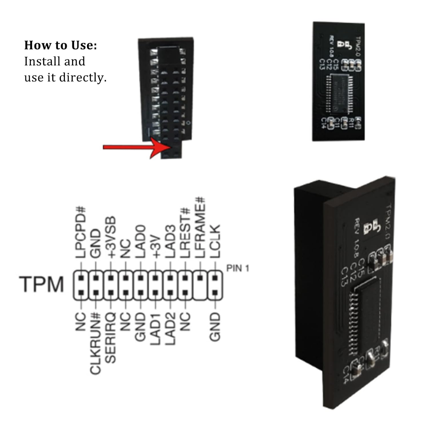 61NjPJksJdL. SL1500 TPM 2.0 Module, TPM2.0 Remote Card LPC Interface 20Pin TPM2.0 Remote Card Encryption Security Board Electronic Components Edu Expertise Hub Security & Encryption