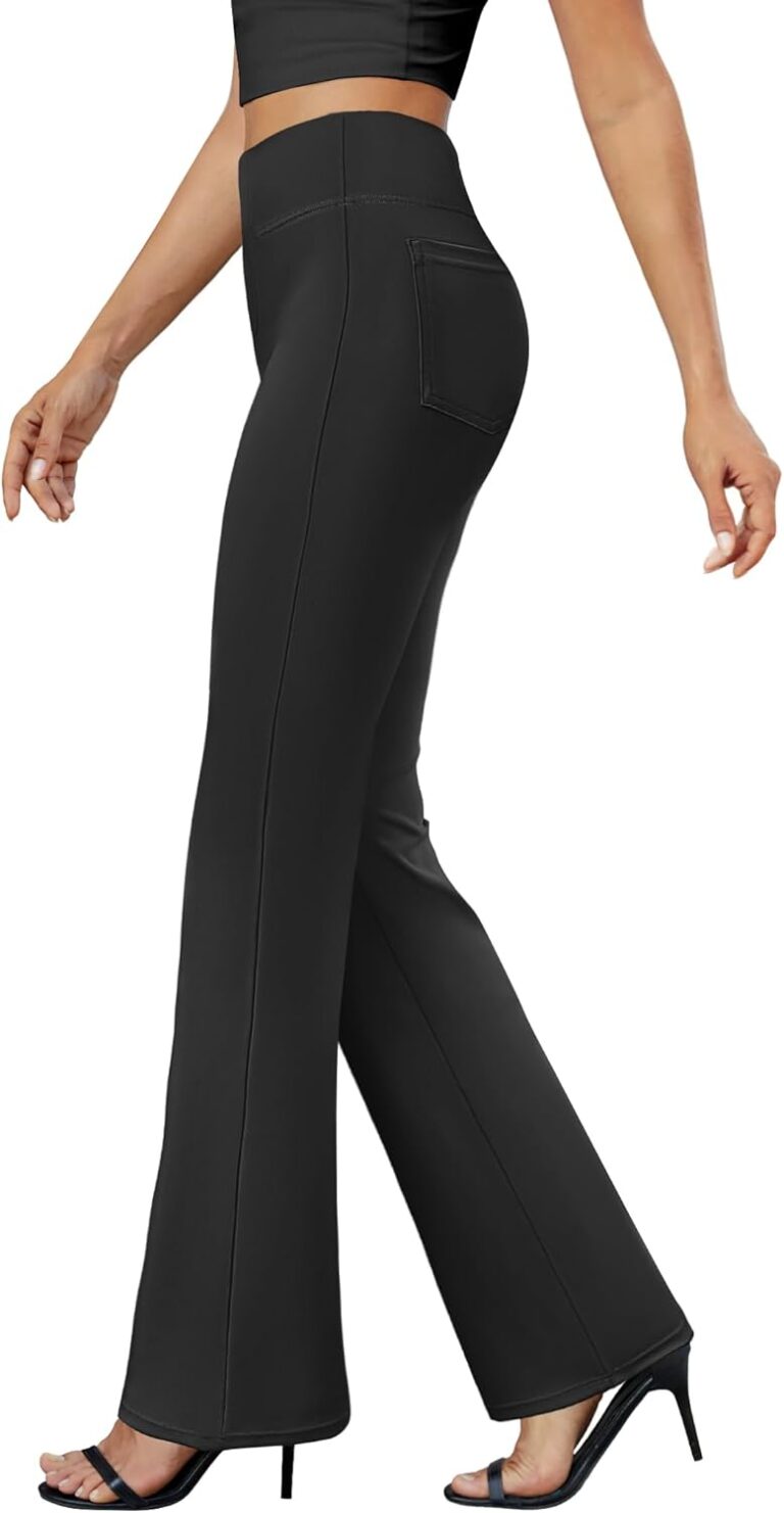 61hJ EwSJL. AC SL1500 Womens Bootcut Dress Pants Business Casual Work Pants with Pockets High Waist Stretchy Trousers Pull On Office Slacks Edu Expertise Hub Women & Business
