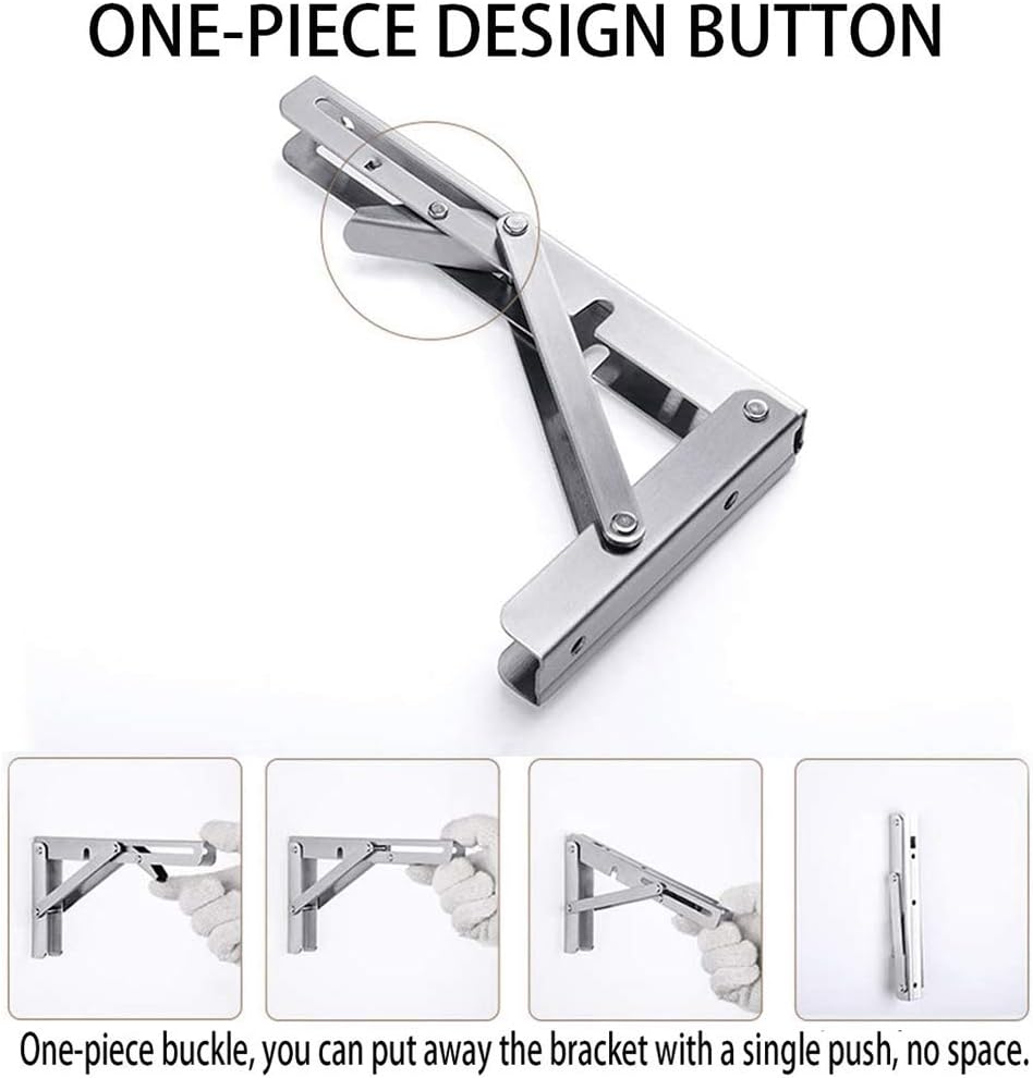 61l0jGcWJlL. AC SL1000 Storystore Folding Shelf Brackets - 12Inch Heavy Duty Stainless Steel Collapsible Shelf Bracket for Bench Table, Space Saving DIY Bracket, Max Load: 550lb Edu Expertise Hub Hardware & DIY