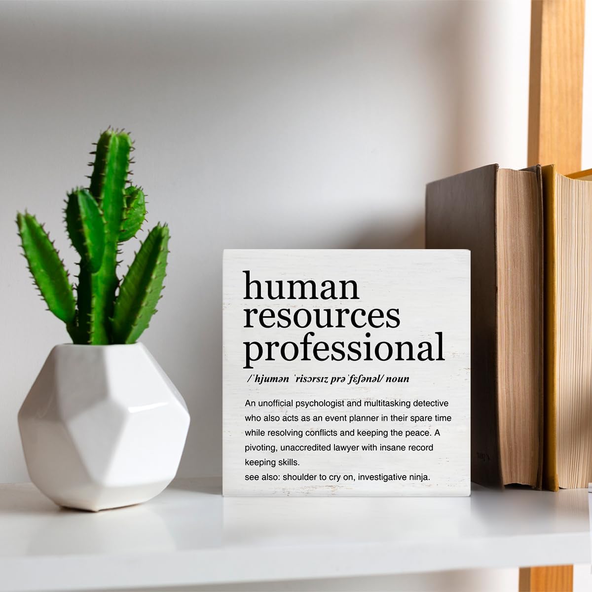 61w+nyERSLL. AC SL1200 HR Gifts Human Resources Professional Definition Art Wooden Box Sign Rustic Human Resources Desk Decorative Wooden Sign Home Office Decor for Table Shelf 5 x 5 Inches Edu Expertise Hub Human Resources
