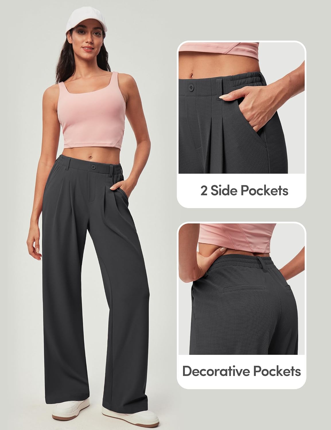 71C7eB4ZCOL. AC SL1500 IUGA Wide Leg Pants Woman Pull on Stretchy Work Dress Pants High Waisted Business Casual Trousers Slacks 26''/28'' Edu Expertise Hub Women & Business