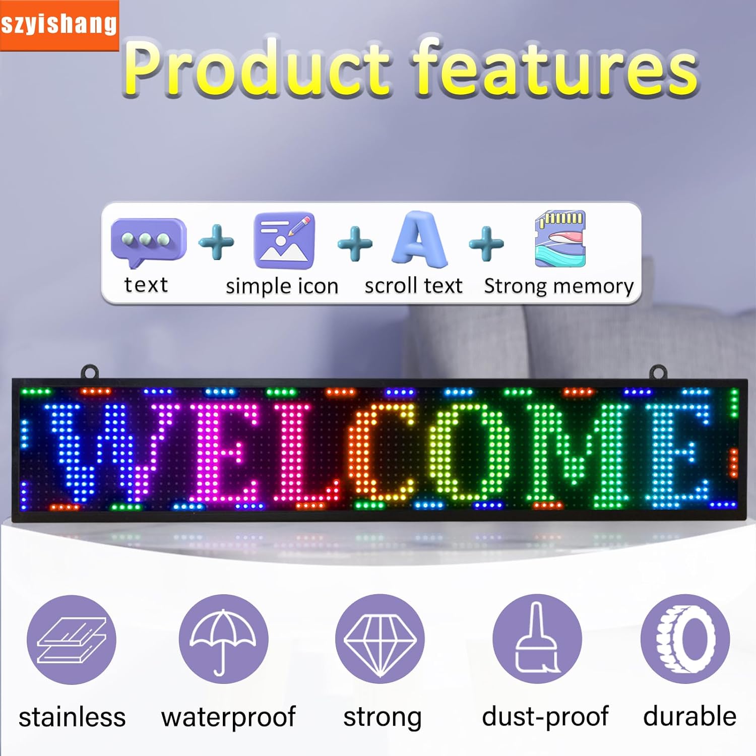 71D T39rDdL. AC SL1500 YS Outdoor P10 Programmable Led Sign（40"×8"）, LED Scrolling Message Board sign, RGB Full Color Advertising Display with SMD Technology for Business, APP + WiFi Control HD LED display sign Edu Expertise Hub Business Technology