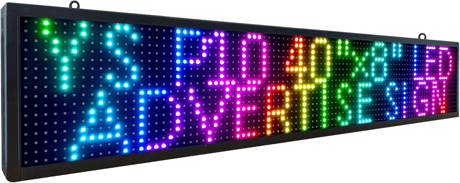71MOC983IjL. AC SL1500 YS Outdoor P10 Programmable Led Sign（40"×8"）, LED Scrolling Message Board sign, RGB Full Color Advertising Display with SMD Technology for Business, APP + WiFi Control HD LED display sign Edu Expertise Hub Business Technology