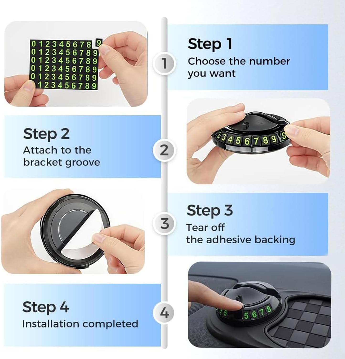 Multifunction Car Anti-Slip Mat Auto Phone Holder，Car Anti Slip Mat Phone Holder，Rotatable Anti Skid Car Dashboard Pad with Temporary Parking Numbe and Large Pad for Phones Sunglasses Keys Gadgets(A) Edu Expertise Hub Mobile phones