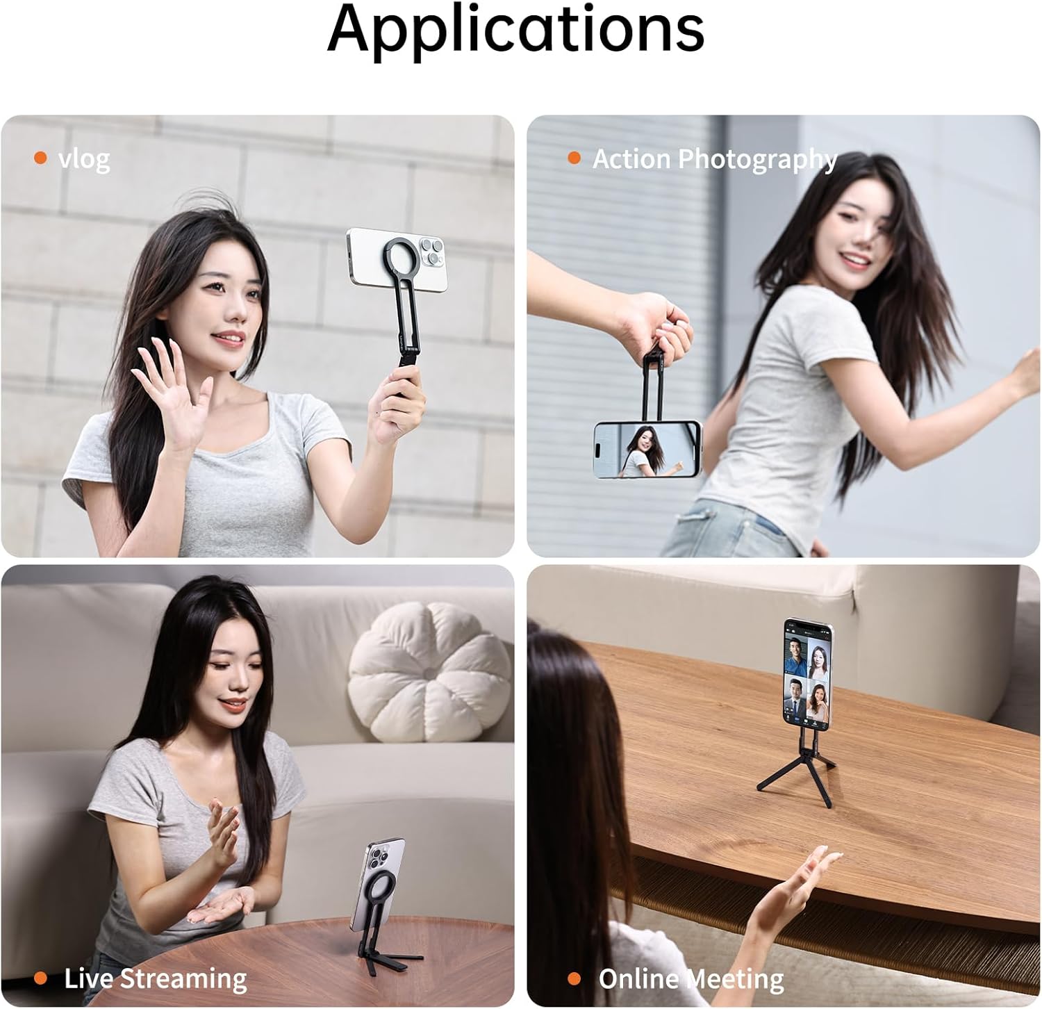 71SGt6BtAqL. AC SL1500 ULANZI MA30 Magnetic Phone Tripod Stand for iPhone - Aluminium Maglock Smartphone Mini Tripod Pocket Cell Phone Stand Strong Magnet Quick Mount Compatible with iPhone 16 15 14 13 12 Series, Black Edu Expertise Hub Mobile phones