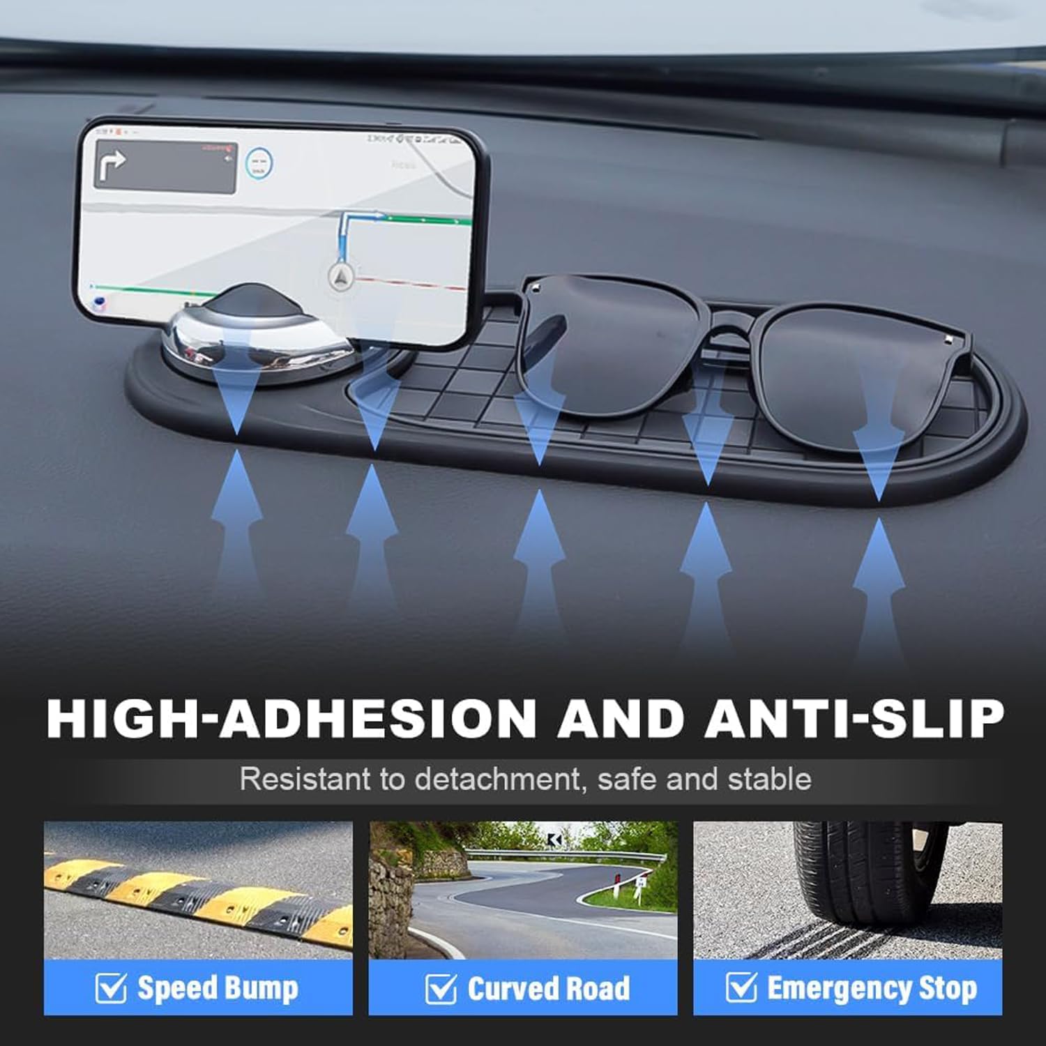 71qp9gCNM3L. AC SL1500 Multifunction Car Anti-Slip Mat Auto Phone Holder，Car Anti Slip Mat Phone Holder，Rotatable Anti Skid Car Dashboard Pad with Temporary Parking Numbe and Large Pad for Phones Sunglasses Keys Gadgets(A) Edu Expertise Hub Mobile phones