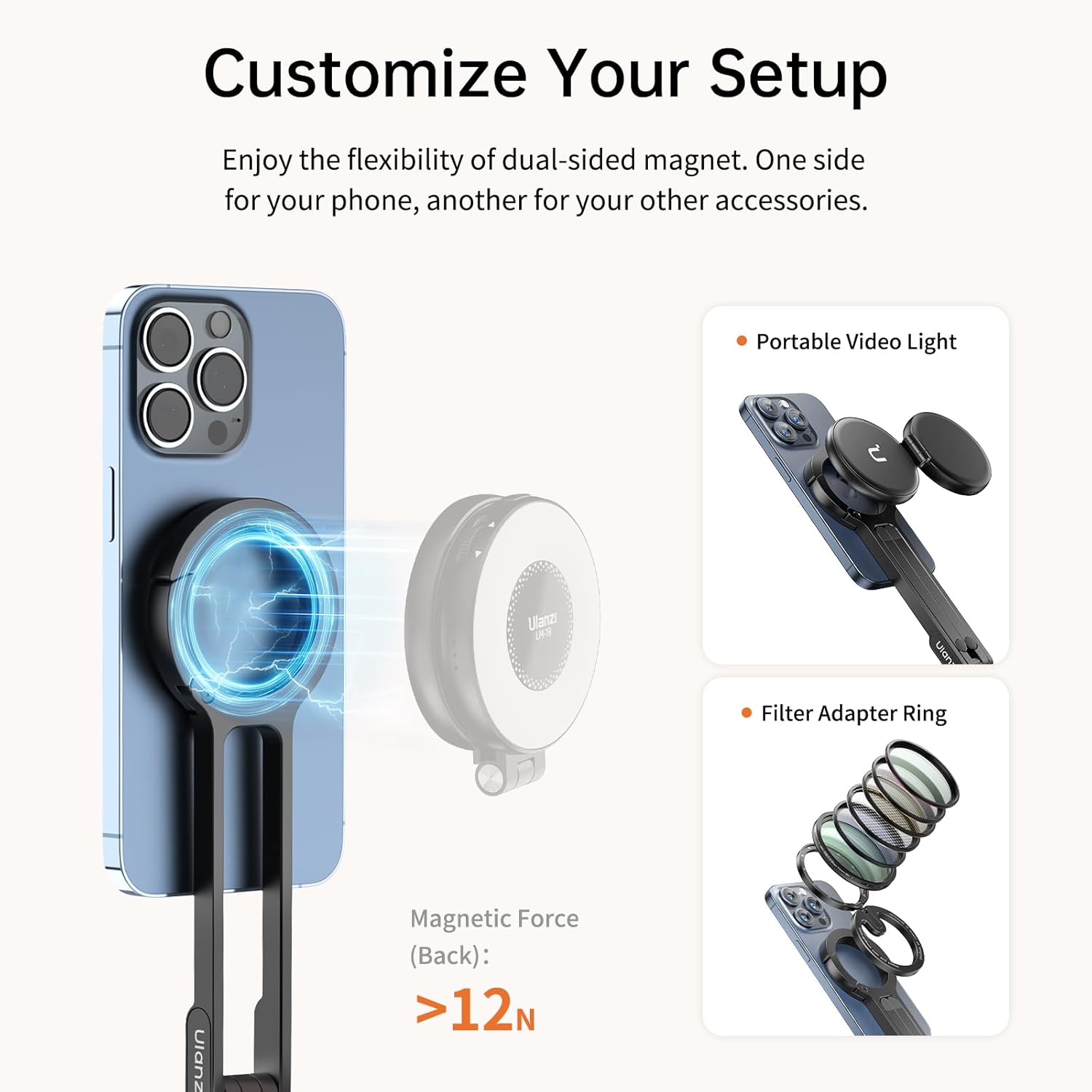 71rR3Foj0+L. AC SL1500 ULANZI MA30 Magnetic Phone Tripod Stand for iPhone - Aluminium Maglock Smartphone Mini Tripod Pocket Cell Phone Stand Strong Magnet Quick Mount Compatible with iPhone 16 15 14 13 12 Series, Black Edu Expertise Hub Mobile phones