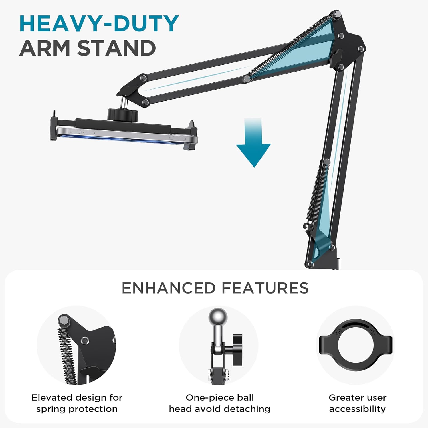 71t9v4+AHIL. AC SL1500 InnoGear Tablet Floor Stand, Overhead Bed Phone Stand Adjustable Holder Universal Floor Stand Compatible with iPhone iPad Pro Air Mini, Samsung Tab, Kindle, E-Readers (Large) Edu Expertise Hub Tablets & E-Readers