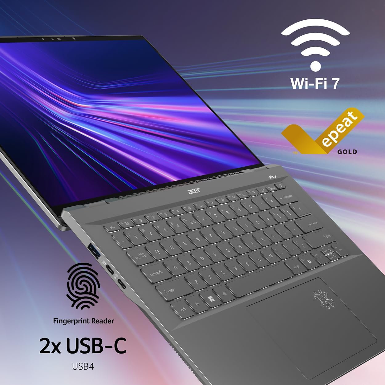 71yC5M3ngOL. AC SL1250 Acer Swift 14 AI Copilot+ PC | 14.5" 2.5K 120Hz Display | Unlock AI Experiences | Snapdragon X Plus 10-Core Processor | 16GB LPDDR5X | 1TB Gen 4 SSD | Wi-Fi 7 | Windows 11 Home | SF14-11-X128 Edu Expertise Hub Web Development & Design laptops desktops