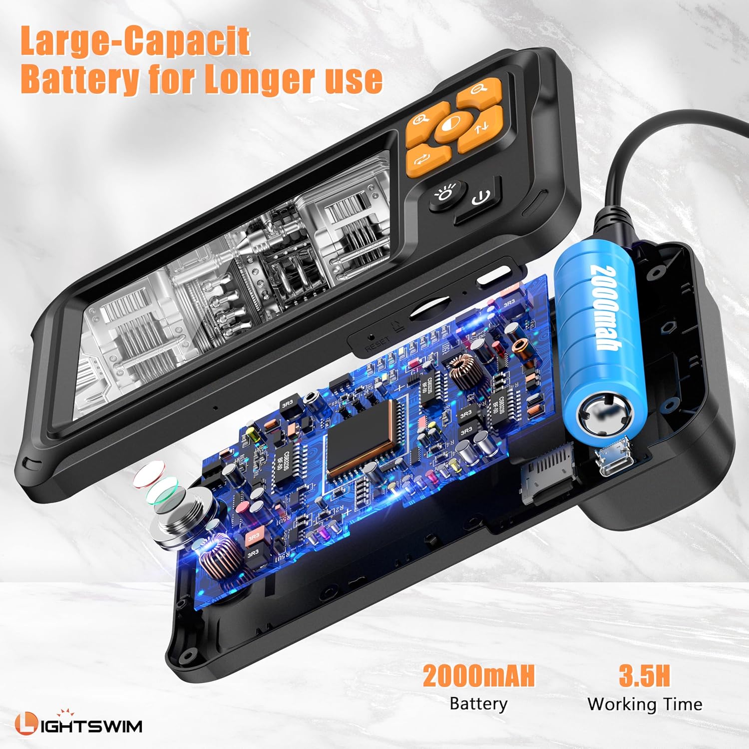 91gcQ2 QX L. AC SL1500 1080P Industrial HD Digital Borescope, Lightswim 4.3" IPS Endoscope Inspection Camera with Handheld IP67 Waterproof Snake Sewer with 8 LED Lights 5M Semi-Rigid Cable Edu Expertise Hub Industries