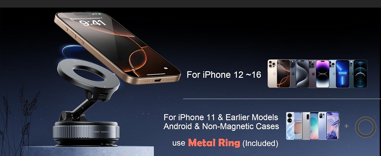 114db13b 6330 41f2 85fc 30c17d4ac548. CR0,0,2500,1025 PT0 SX1464 V1 2026 Upgraded Vacuum Magnetic Car Phone Holder 360° Reinforced 96LBS Ultra Suction Cup Phone Mount for MagSafe Cell Phone Holders for Your Car/Gym/Mirror Mount for iPhone & Android Edu Expertise Hub Mobile phones