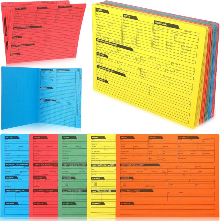 1755204985 81tOj3H9FJL. AC SL1500 Yeaqee 50 Pcs Real Estate Listing Folder Pre Printed Right Panel List Durable Real Estate Agent Supplies Planner with Closing Checklist for Documents Organizing, 5 Colors Edu Expertise Hub Real Estate