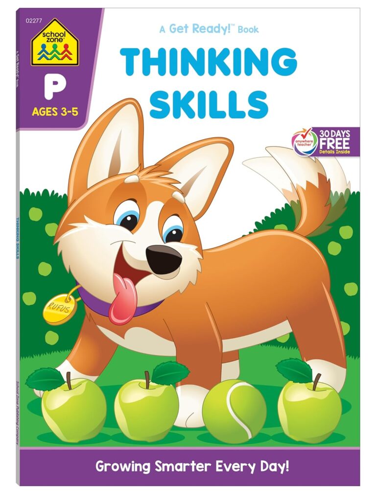 1755854230 81DIp5qfCYL. SL1500 School Zone Thinking Skills Workbook: 64 Pages, Preschool, Kindergarten, Problem-Solving, Logic & Reasoning Puzzles, Ages 3 to 5 (Get Ready! Book Series) Edu Expertise Hub Skills