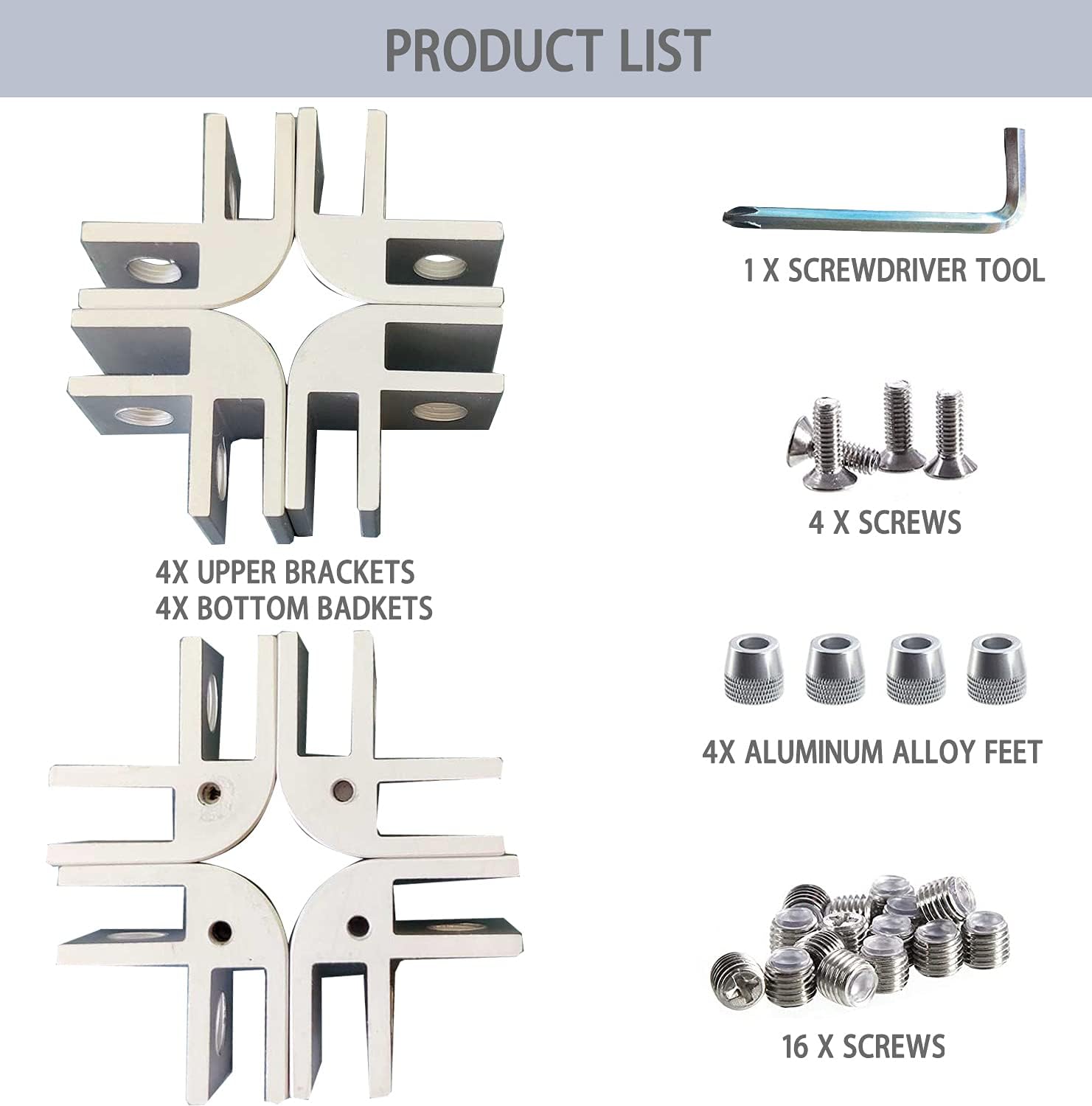 61 N72BkiAL. AC SL1500 DIY Glass Flame Wind Guard Kit, 8pcs Flame Wind Fire Pit Flame Guard Parts Glass Corner Hardware Connector for Thickness 5/16 inch Glass Aluminum Alloy Non-Slip Bases for Square Glass Wind Guard Edu Expertise Hub Hardware & DIY