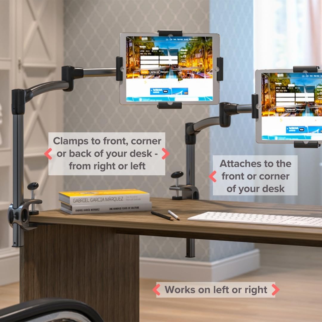 61KfmoaJjgL. AC SL1080 LEVO Deluxe Table Clamp for All Best Tablet PCs, iPads, iPad Mini, New iPad Pro, Galaxy, Nexus, Xoom, Surface Pro, Miix, Nook, Fire, and Other Tablets and e Readers Gunmetal Color - G2 Edu Expertise Hub Tablets & E-Readers
