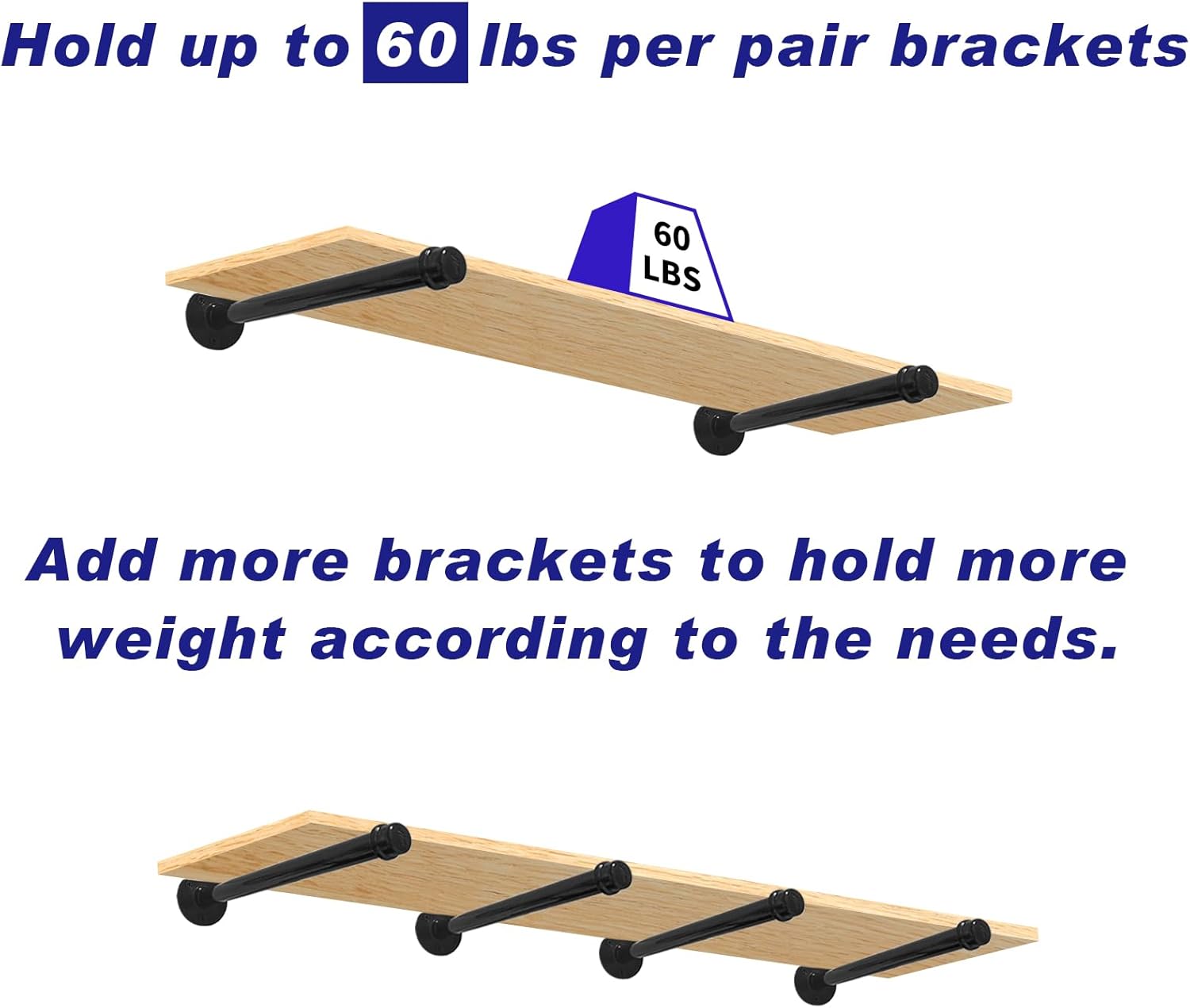 61MOOR6 DwL. AC SL1500 6 Pack Pipe Shelf Brackets 8 Inch, Industrial Iron Pipe Floating Shelves Bracket Heavy Duty Metal Shelving Brackets for DIY Shelves Edu Expertise Hub Hardware & DIY