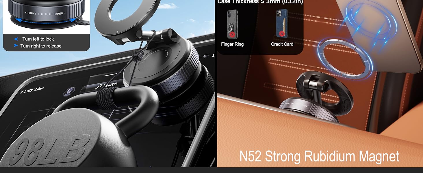 6392b2b7 2b85 4e6d 8116 ace0f303c607. CR0,0,2500,1025 PT0 SX1464 V1 2026 Upgraded Vacuum Magnetic Car Phone Holder 360° Reinforced 96LBS Ultra Suction Cup Phone Mount for MagSafe Cell Phone Holders for Your Car/Gym/Mirror Mount for iPhone & Android Edu Expertise Hub Mobile phones