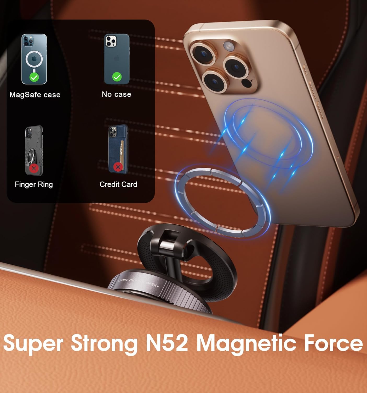 71MNQZcvUZL. AC SL1500 2026 Upgraded Vacuum Magnetic Car Phone Holder 360° Reinforced 96LBS Ultra Suction Cup Phone Mount for MagSafe Cell Phone Holders for Your Car/Gym/Mirror Mount for iPhone & Android Edu Expertise Hub Mobile phones