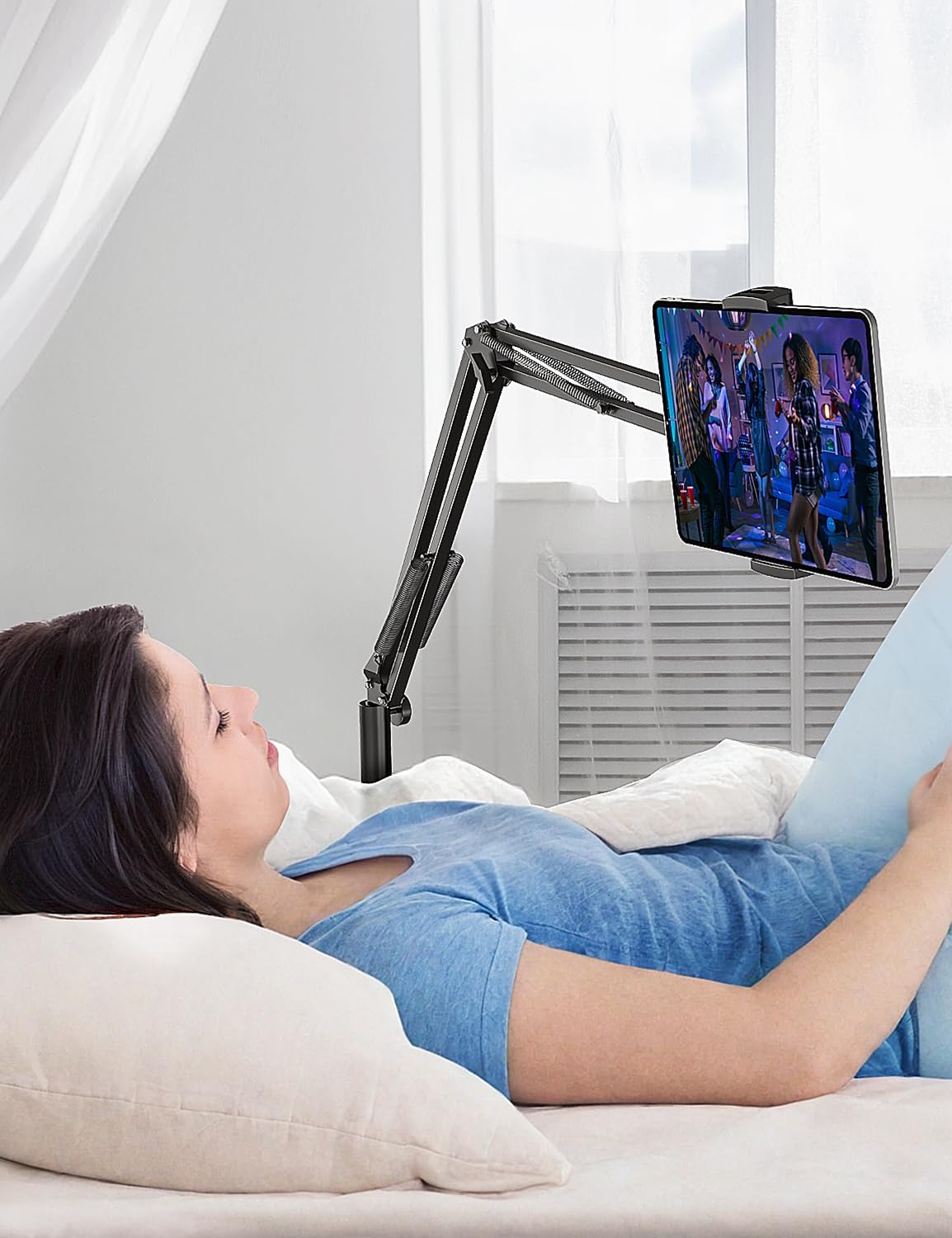 71UIBl8qywL. AC SL1500 Tablet Floor Stand with 4.2LB Base,Overhead Bed Phone Stand Angle Height Adjustable Tablet Holder Bed,Phone Stand for iPad/iPhoneX/iPad Pro Air Mini, Samsung Tab,E-Readers… Edu Expertise Hub Tablets & E-Readers