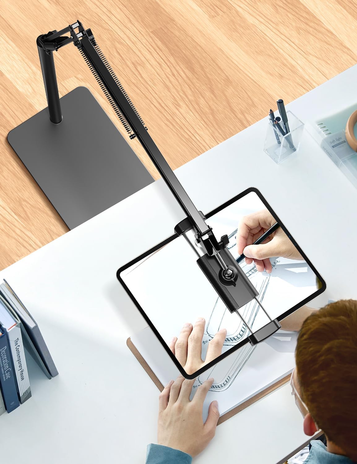 71cNdclJ9OL. AC SL1500 Tablet Floor Stand with 4.2LB Base,Overhead Bed Phone Stand Angle Height Adjustable Tablet Holder Bed,Phone Stand for iPad/iPhoneX/iPad Pro Air Mini, Samsung Tab,E-Readers… Edu Expertise Hub Tablets & E-Readers