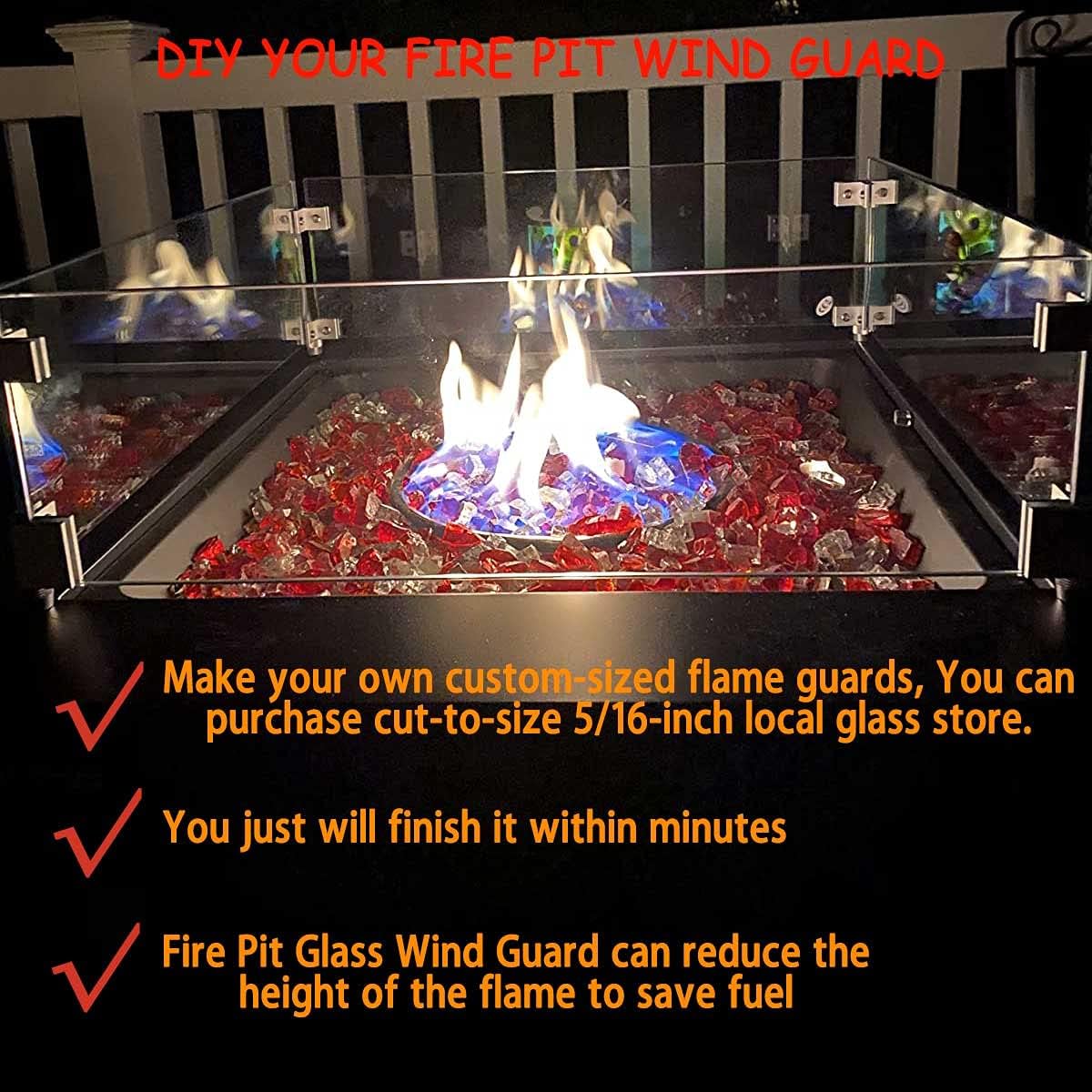 71foW2aN9vL. AC SL1200 DIY Glass Flame Wind Guard Kit, 8pcs Flame Wind Fire Pit Flame Guard Parts Glass Corner Hardware Connector for Thickness 5/16 inch Glass Aluminum Alloy Non-Slip Bases for Square Glass Wind Guard Edu Expertise Hub Hardware & DIY