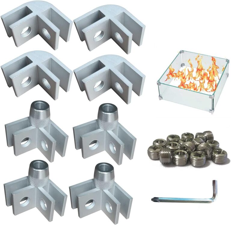 71kLDsZZRL. AC SL1500 DIY Glass Flame Wind Guard Kit, 8pcs Flame Wind Fire Pit Flame Guard Parts Glass Corner Hardware Connector for Thickness 5/16 inch Glass Aluminum Alloy Non-Slip Bases for Square Glass Wind Guard Edu Expertise Hub Hardware & DIY