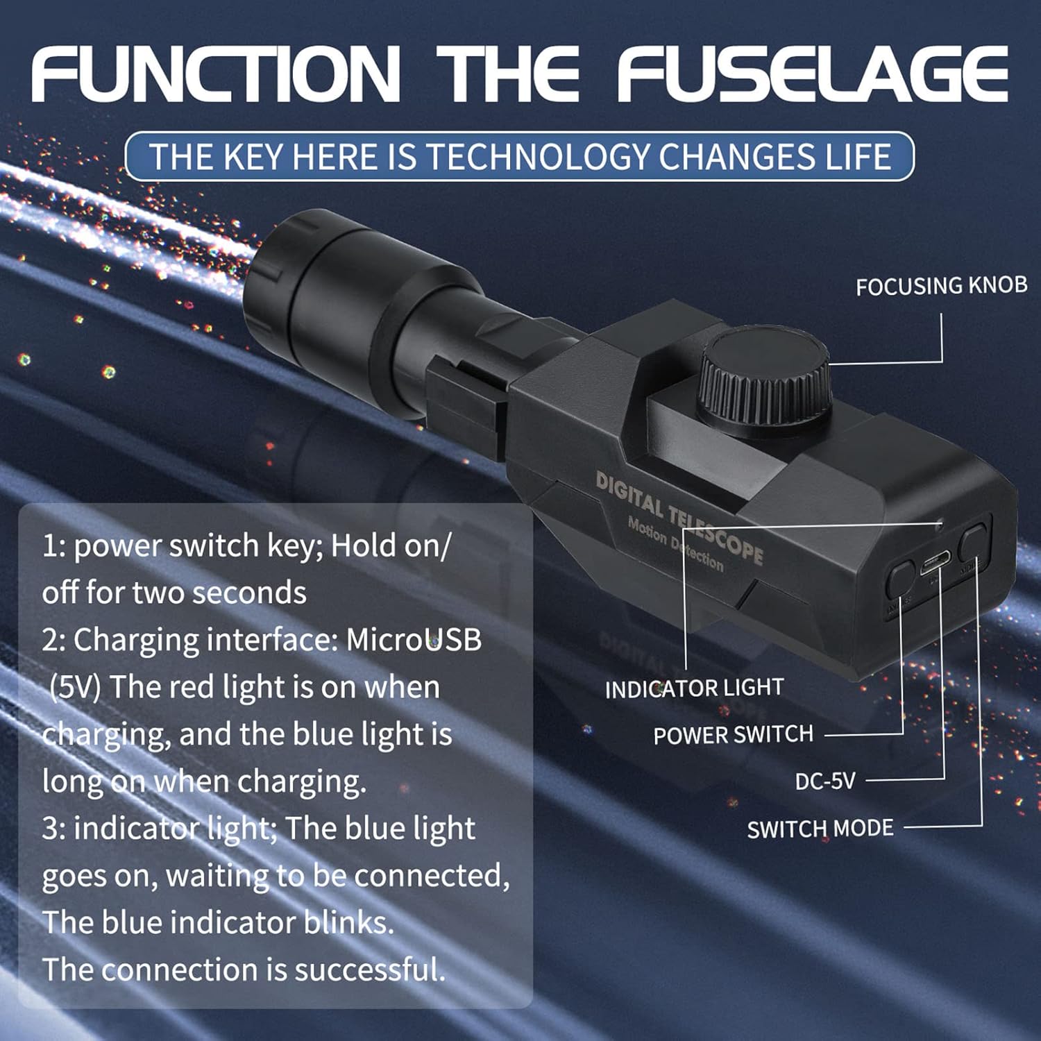 71nDtCTa2qL. AC SL1500 Portable Telescope with 70X Zoom, 1920x1080 Monocular Camera, Warning Sound, Remote Video Photography for Bird Watching Edu Expertise Hub Digital Audio Video & Photography