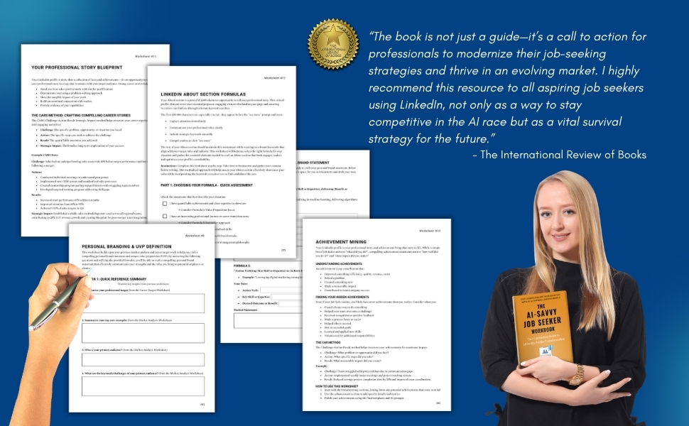 AI Savvy Job Seeker Inside Workbook: Templates, Worksheets, Formulas & AI Pormpts