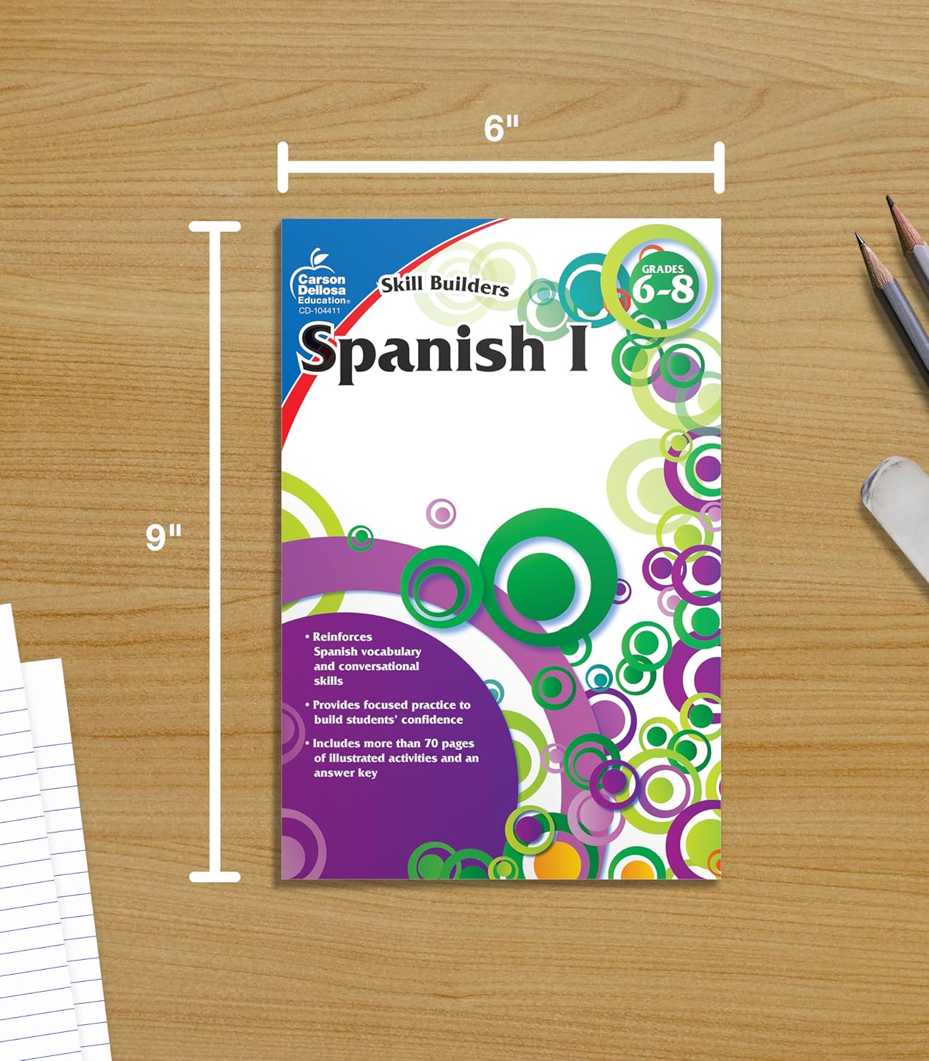 811hO1qR3OL. SL1500 Carson Dellosa Skill Builders Spanish I Workbook—Grades 6-8 Reproducible Spanish Workbook With Spanish Vocabulary, Common Words and Phrases for Conversational Skills (80 pgs) Edu Expertise Hub Skills