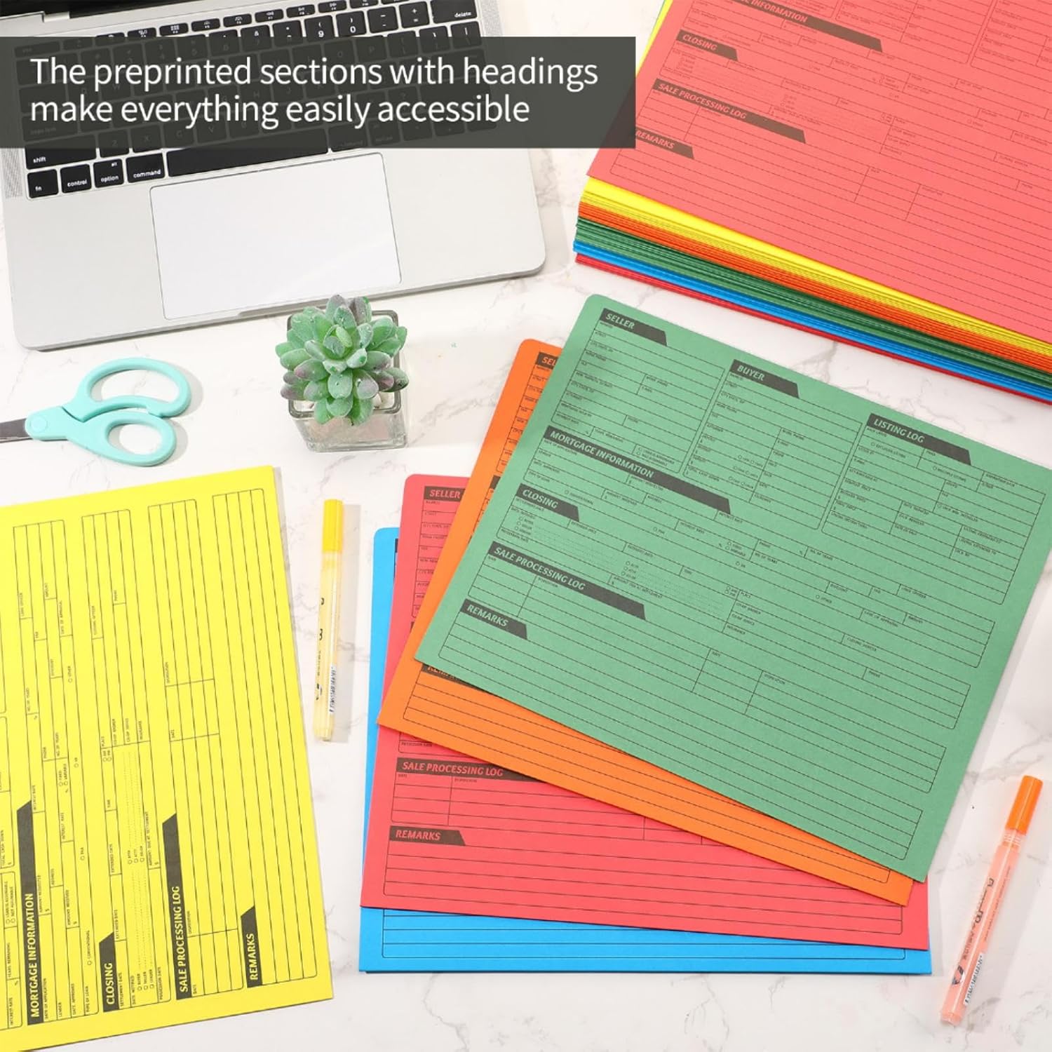 81h6teJkb8L. AC SL1500 Yeaqee 50 Pcs Real Estate Listing Folder Pre Printed Right Panel List Durable Real Estate Agent Supplies Planner with Closing Checklist for Documents Organizing, 5 Colors Edu Expertise Hub Real Estate