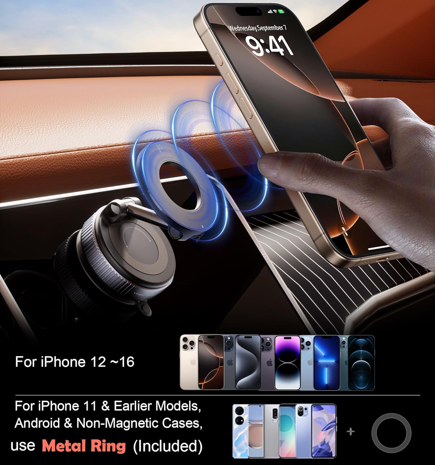 81nYIBnuLkL. AC SL1500 2026 Upgraded Vacuum Magnetic Car Phone Holder 360° Reinforced 96LBS Ultra Suction Cup Phone Mount for MagSafe Cell Phone Holders for Your Car/Gym/Mirror Mount for iPhone & Android Edu Expertise Hub Mobile phones