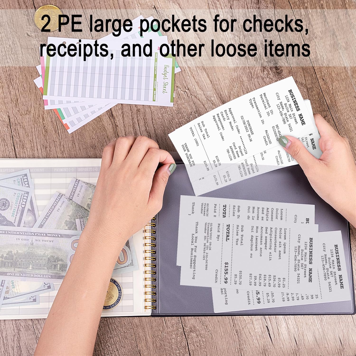 91PBeSJQS4L. AC SL1500 HAUTOCO Accounting Ledger Book for Small Business Bookkeeping Home Budget Tracking with 2 Storage Pouch, Accounting Log Journal Personal Money Ledger Expense Tracking Notebook 10.1 x 7.8'', Black Edu Expertise Hub Accounting