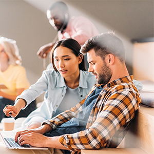 Students studying together