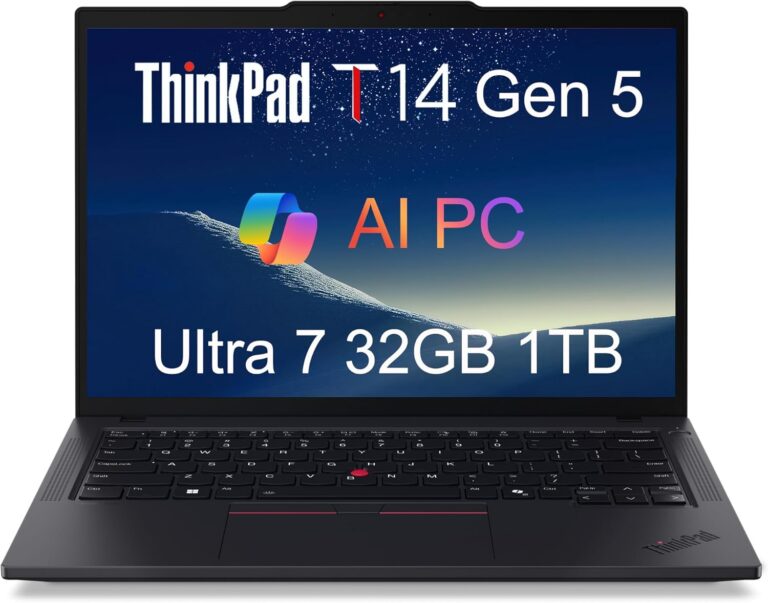 1756863830 71 znvNEO8L. AC SL1500 Lenovo ThinkPad T14 Gen 5 Business Laptop (14" FHD+, Intel Ultra 7 155U (>i7-13700H), 32GB DDR5 RAM, 1TB SSD), Fingerprint, Backlit, 5MP Webcam, Ethernet, Wi-Fi 6E, Win 11 Pro, 2025 AI PC, Black Edu Expertise Hub Web Development & Design laptops desktops